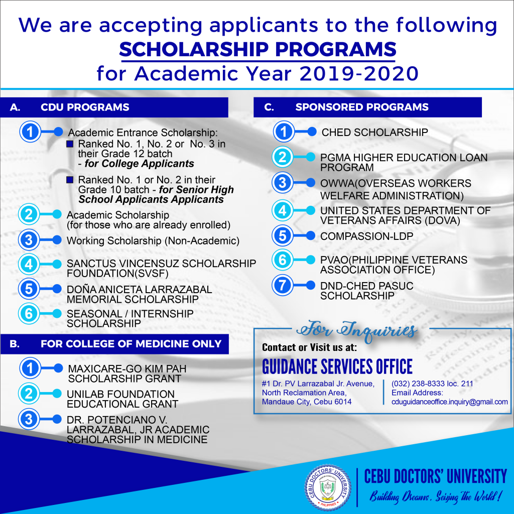 Scholarships | Cebu Doctors' University